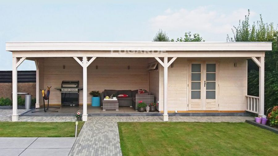 Lugarde P39 Tuinhuis 900x420 cm 44 mm vuren blank Lugarde P39 Tuinhuis 900x420 cm 44 mm vuren blank