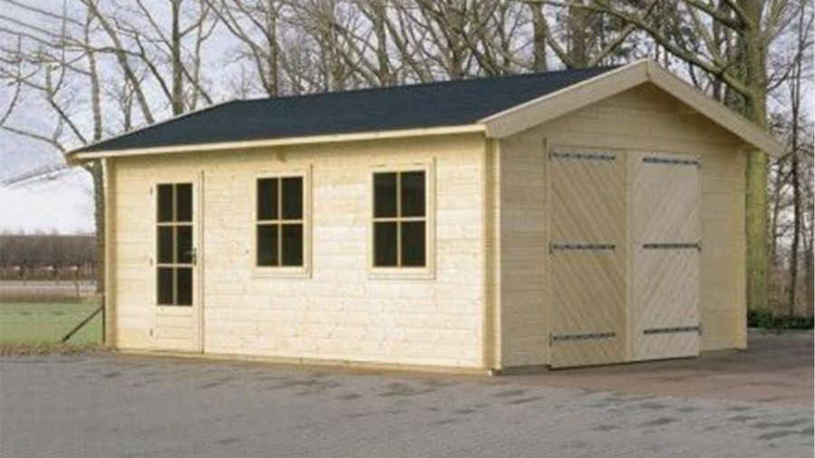 Lugarde G1 Garage 500x300 cm 44 mm vurenhout blank