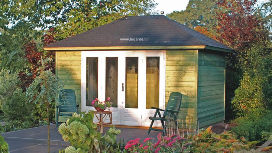 Lugarde PR14 Tuinhuis 420x300 cm 44 mm vurenhout blank Lugarde PR14 Tuinhuis 420x300 cm 44 mm vurenhout blank