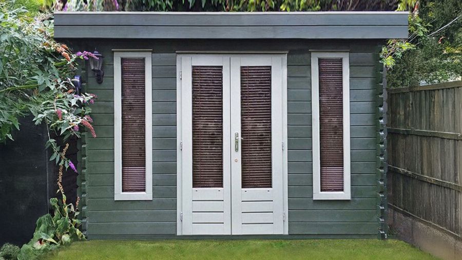 Lugarde B11 Blokhut 350x300 cm 44 mm vurenhout blank