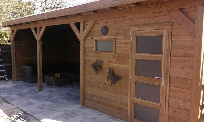 Douglas Topvision Raaf met enkele deur en raam 800x300 cm - Zaamslag Douglas Topvision Raaf met enkele deur en raam 800x300 cm - Zaamslag