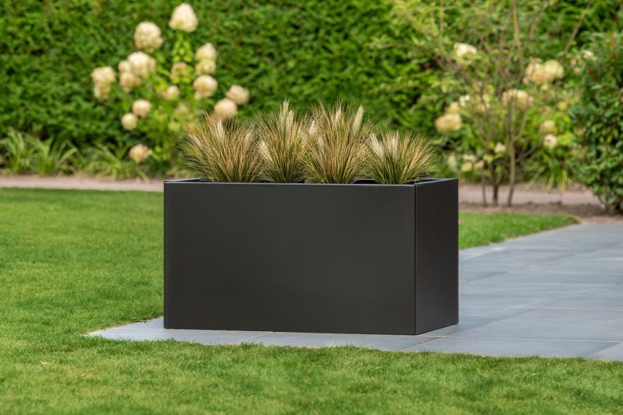 Bloembak Mohawk 50x90x50 cm zwart gepoedercoat staal 