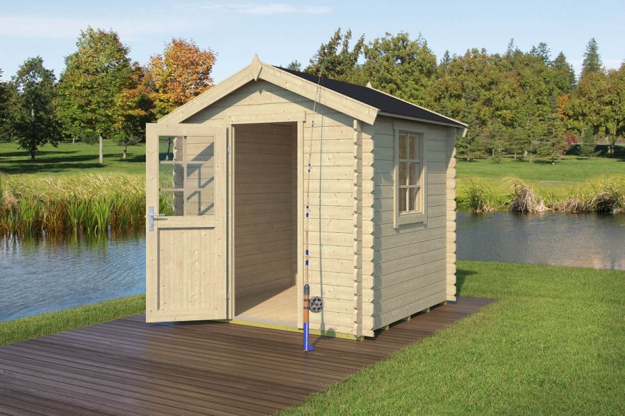 Outdoor Life Wels Blokhut 200x200 cm 28 mm vuren blank Outdoor Life Wels Blokhut 200x200 cm 28 mm vuren blank