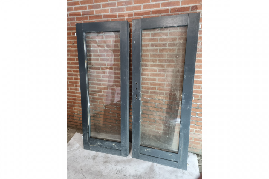 Dubbele houten deur antraciet 150,5 x 193,6 cm (bxh) - SALE25031 Dubbele houten deur antraciet 150,5 x 193,6 cm (bxh) - SALE25031