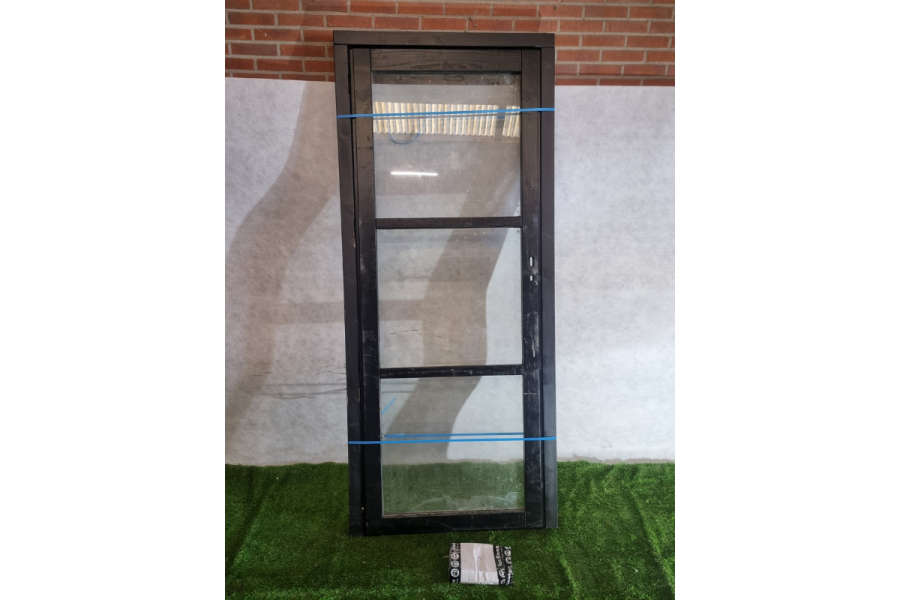 Enkele houten deur antraciet 84,5 x 225,5 cm (bxh) met kozijn 101,3 x 234,5 cm - SALE25051 Enkele houten deur antraciet 84,5 x 225,5 cm (bxh) met kozijn 101,3 x 234,5 cm - SALE25051