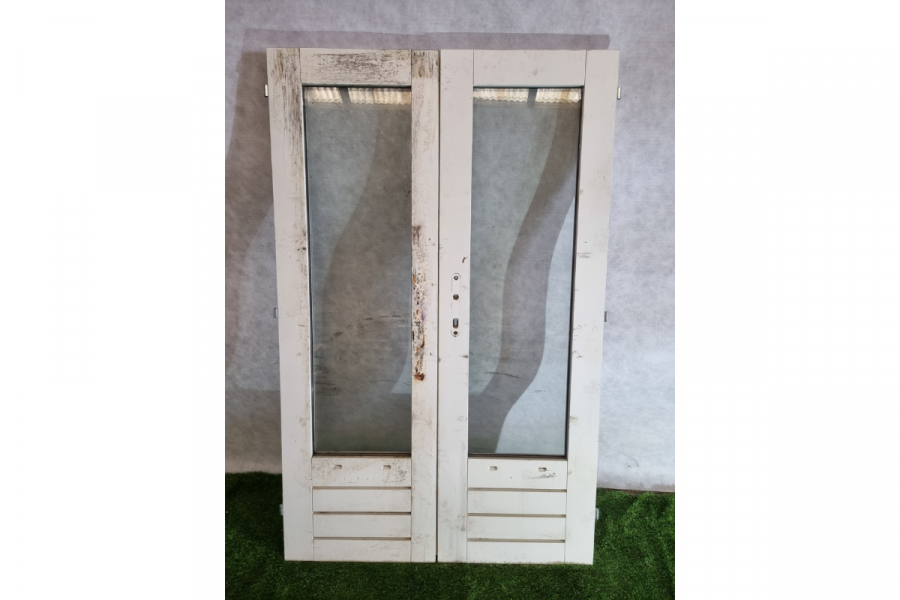 Dubbele houten deuren wit 122,5 x 193,5 cm (bxh) - SALE25057 Dubbele houten deuren wit 122,5 x 193,5 cm (bxh) - SALE25057