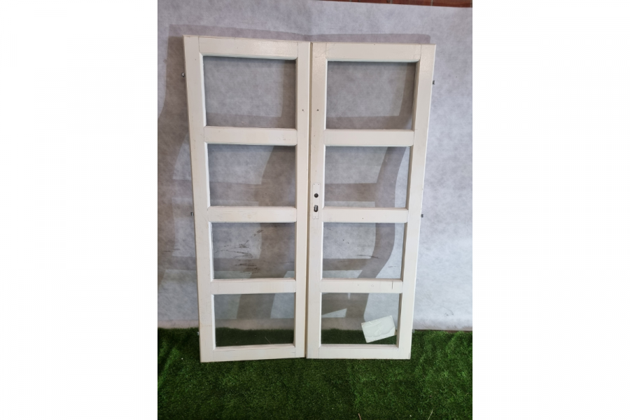 Dubbele houten deuren wit 135 x 193 cm (bxh) - SALE25059 Dubbele houten deuren wit 135 x 193 cm (bxh) - SALE25059