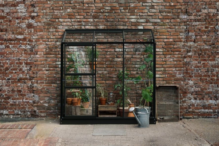 Royal Well Emma II aluminium muurkas 194x69x194 cm zwart met veiligheidsglas