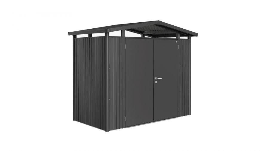 Biohort Panorama Gr. P1 metalen tuinhuis met dubbele deur 273x158 cm donkergrijs metallic