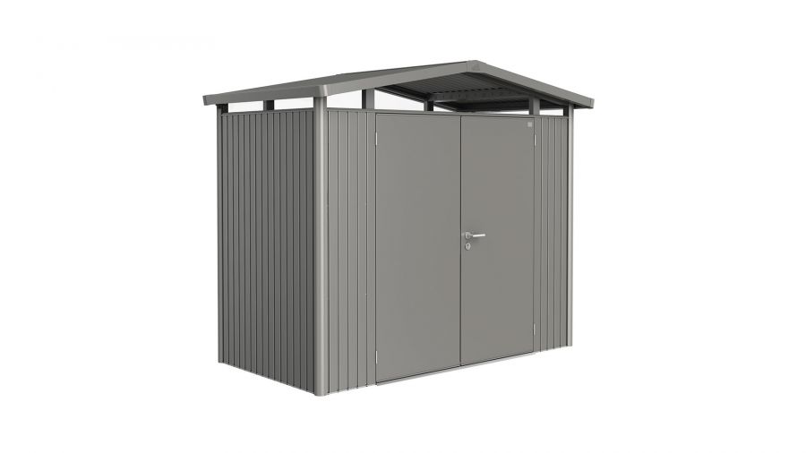 Biohort Panorama Gr. P1 metalen tuinhuis met dubbele deur 273x158 cm kwartsgrijs metallic