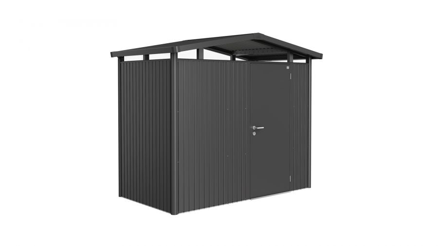 Biohort Panorama Gr. P1 metalen tuinhuis met standaard deur 273x158 cm donkergrijs metallic