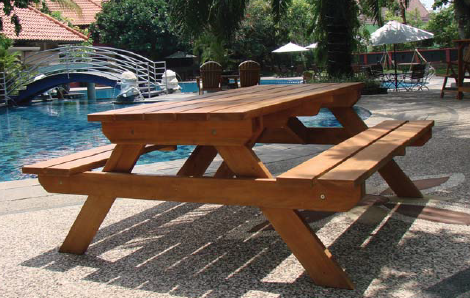 Hardhouten picknicktafel comfort Hardhouten picknicktafel comfort