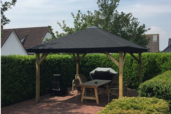 Prieel Classico 430x430 cm met puntdak - Sintjohannesga Prieel Classico 430x430 cm met puntdak - Sintjohannesga