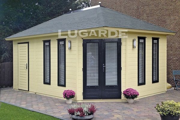 Lugarde P5D6 Tuinhuis 540x360 cm 44 mm vurenhout blank