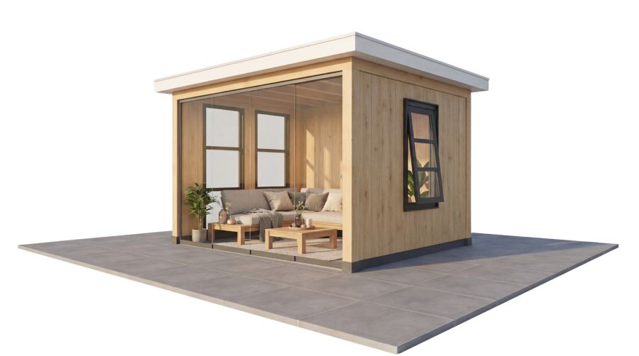 Trendhout Buitenverblijf Ravenna Modern 345x345 cm eiken