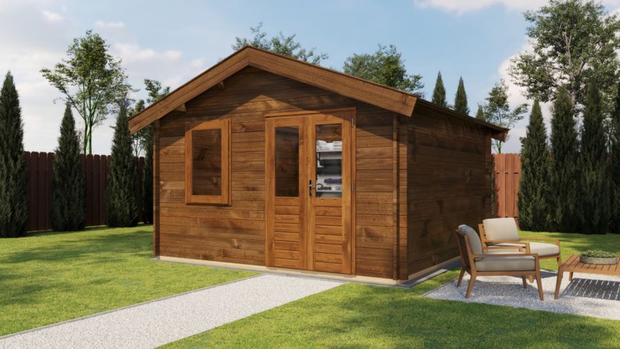 Lugarde Select Blokhut Loenen 400x400cm - Keteldruk Bruin Lugarde Select Blokhut Loenen 400x400cm - Keteldruk Bruin