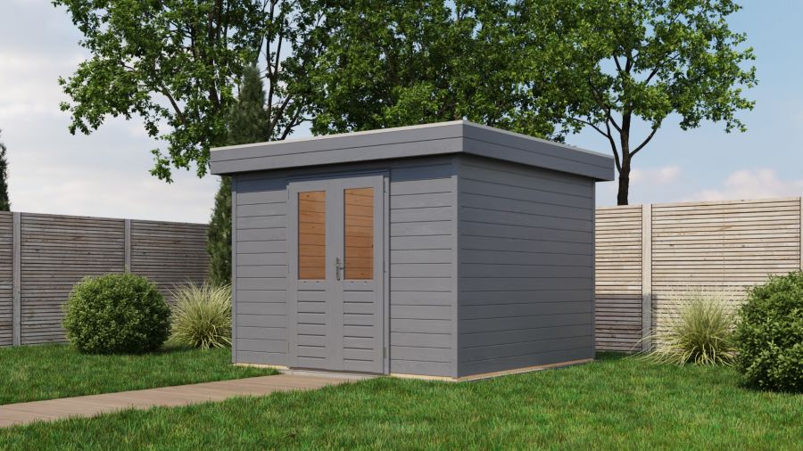 Lugarde Select Prima Gouda tuinhuis 300x300 cm 28 mm vuren grijs gebeitst