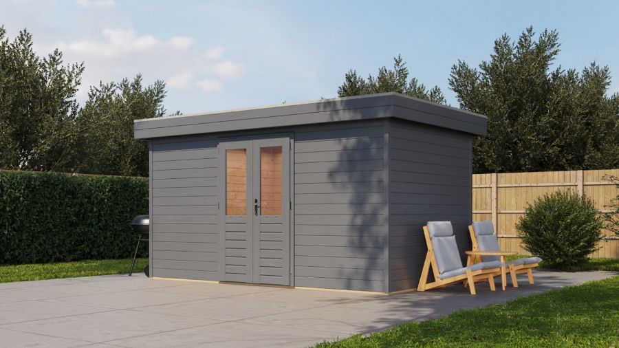 Lugarde Select Prima Heerenveen tuinhuis 420x240 cm 44 mm vuren grijs gebeitst