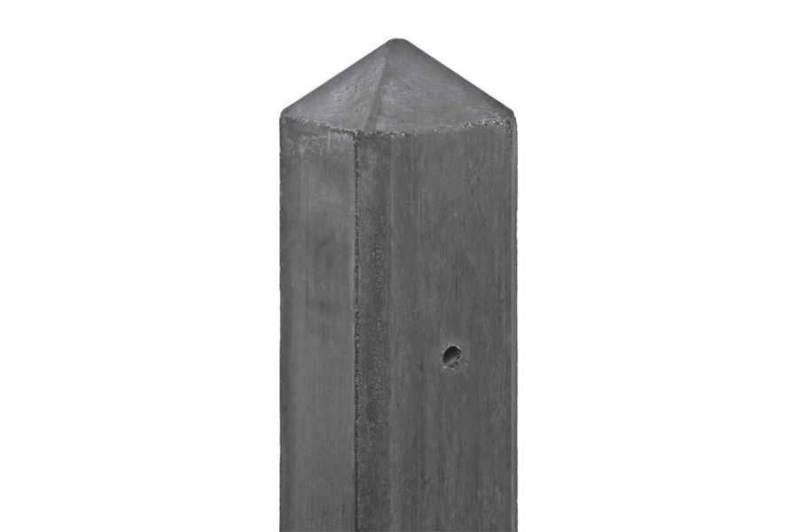 Betonpaal antraciet met diamant kop 10x10x250 cm voor schermen 150 cm hoog Betonpaal antraciet met diamant kop 10x10x250 cm voor schermen 150 cm hoog