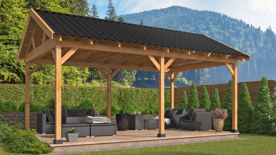 Tuindeco Hamar XL Overkapping type 1 675x445 cm Lariks/Douglashout blank Tuindeco Hamar XL Overkapping type 1 675x445 cm Lariks/Douglashout blank