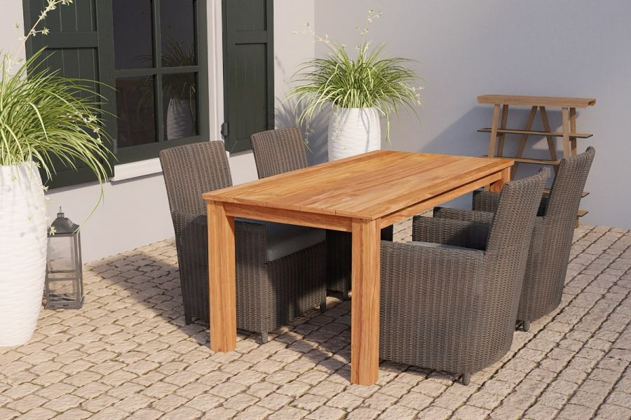 Teak dinner tafel Rustiek 180 Tafel 180x90x80 cm
