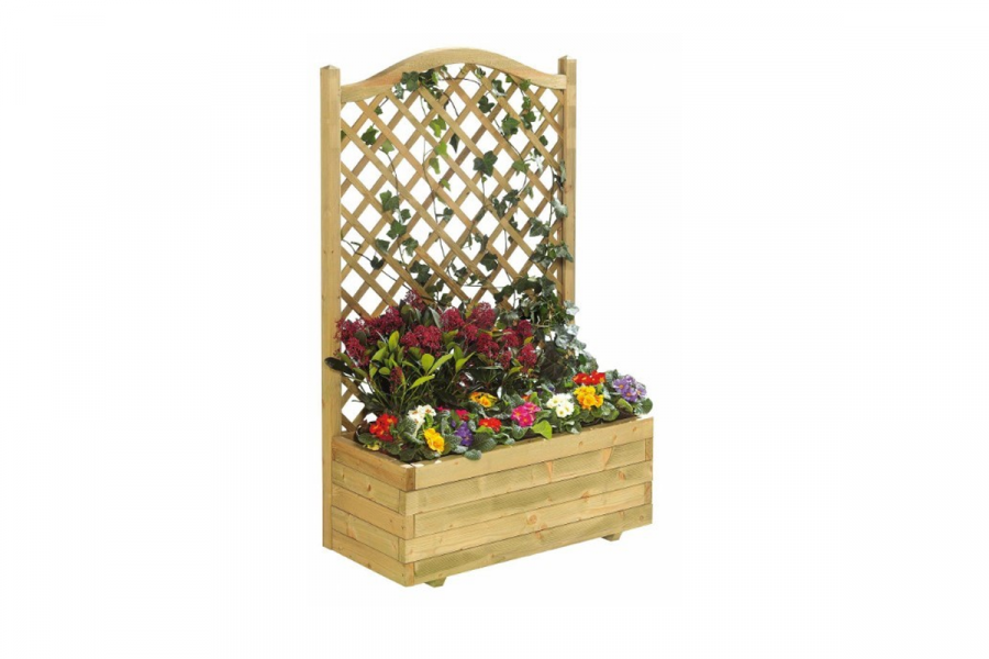Bloembak met toogtrellis 140x90x30 cm - SALE25082 Bloembak met toogtrellis 140x90x30 cm - SALE25082