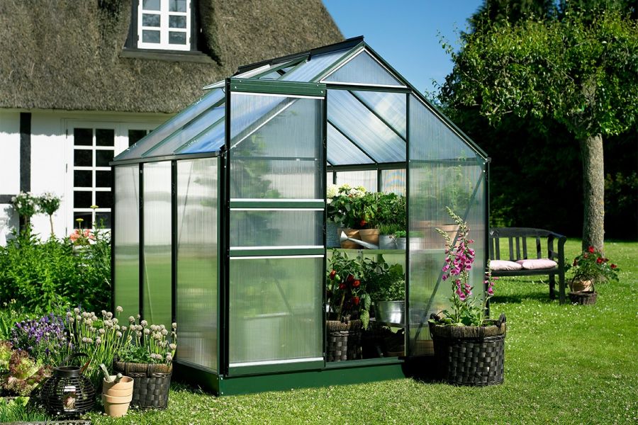 Tuinkas Popular 66 klassiek groen - 4 mm polycarbonaat - 193x195 cm