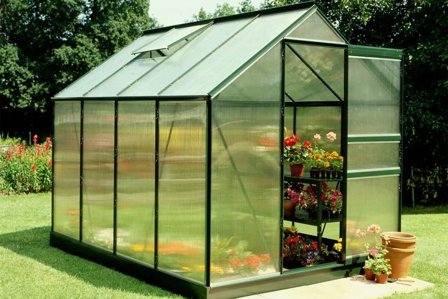 Tuinkas Popular 86 klassiek groen - 4 mm polycarbonaat - 193x257 cm