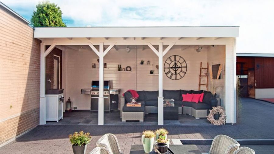 Lugarde VB02 Veranda 600x300 cm 44 mm vurenhout blank