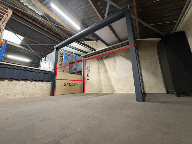 Verasol Greenline aluminium veranda 350x240 cm - antraciet - incl. glasschuifwand, zonwering, 6 spots en spie - exclusief dakbedekking - Showmodel