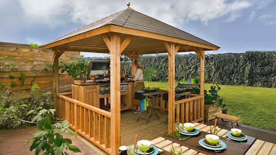 Lugarde VV8 Veranda 300x300 cm vurenhout blank