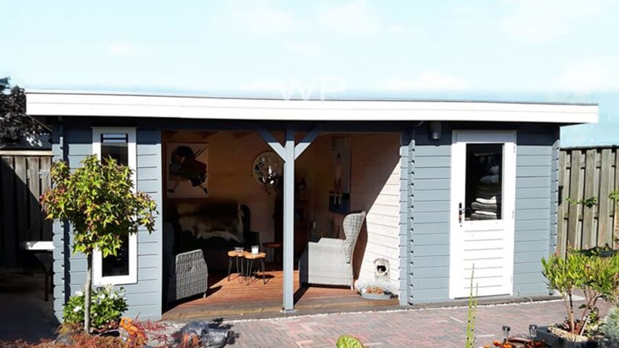 Woodpro Scheveningen Tuinhuis 600x300 cm 28 mm vuren blank Woodpro Scheveningen Tuinhuis 600x300 cm 28 mm vuren blank