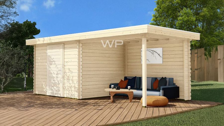 Woodpro Delft Tuinhuis 600x250 cm 28 mm vuren blank