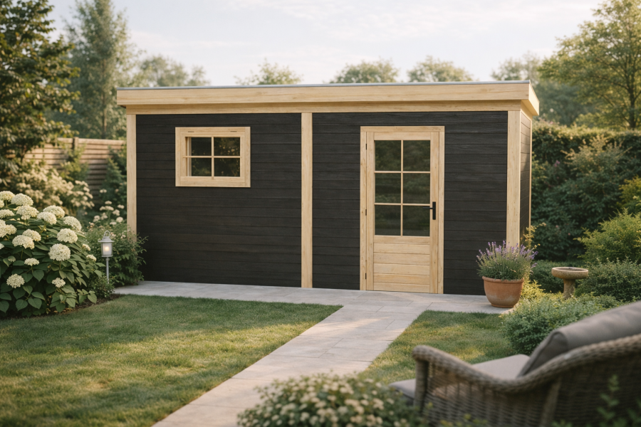 Blokhut Maastricht 500x250 cm Douglas blank met vuren rabat wanden (incl. EPDM)