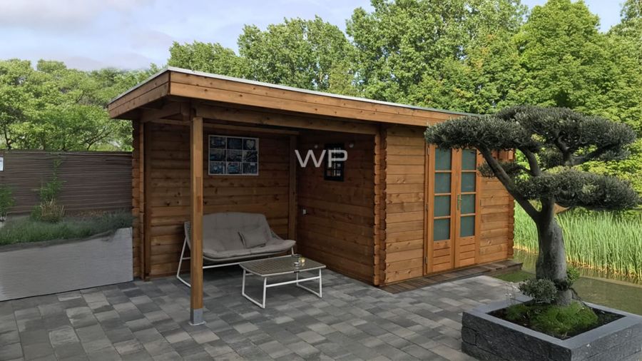 Woodpro Zwaantje Tuinhuis 550x200 cm 28 mm vuren blank