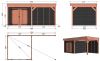 Trendhout Overkapping met schuur Traditioneel douglas 595x330x260 cm met vuren zwart geïmpregneerde wanden