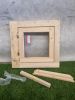 Draaikiepraam van blank hout – nieuw, inclusief hang- en sluitwerk (58 x 61 cm) - SALE25107