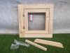 Draaikiepraam van blank hout – nieuw, inclusief hang- en sluitwerk (58 x 61 cm) - SALE25107