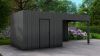 Poolhouse Trendy 300x300 cm + luifel 300 cm - compleet zwart gecoat