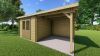 Classicline Blokhut Friesland vuren groen geïmpregneerd 400x300 cm + overkapping 400 cm
