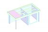 Blokhut 2526Z 250x250 cm + zijluifel 250x250 cm - gecoat