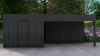 Poolhouse Trendy 300x300 cm + luifel 400 cm - exterieur zwart gecoat
