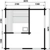 Buitensauna Zadeldak Interflex 3940 - 387x387 cm (70 mm)