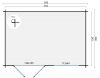 Tuindeco Uddel Blokhut 380 x 260 cm 28 mm vuren honing geïmpregneerd