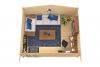 Tuindeco Tova Blokhut 595x500 cm + luifel 75 cm 44 mm vuren honing geïmpregneerd