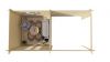 Tuindeco Hasse Blokhut 300x300 cm + luifel 300 cm 28 mm vuren red class wood geïmpregneerd