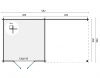 Tuindeco Hasse Blokhut 300x300 cm + luifel 300 cm 28 mm vuren honing geïmpregneerd