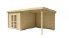 Tuindeco Hasse Blokhut 300x300 cm + luifel 300 cm 28 mm vuren honing geïmpregneerd