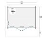 Blokhut Whitegate 400x280 cm + luifel 120 cm - Grijs geïmpregneerd