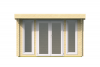 Tuindeco Whitegate Blokhut 400x280 cm + luifel 120 cm 70mm vuren red class wood geïmpregneerd